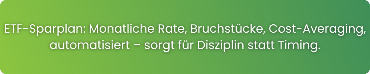 wie funktioniert ein etf? Cost-Averaging, monatliche Rate und automatisiertes Investieren für passives Anlegen ohne Market-Timing.