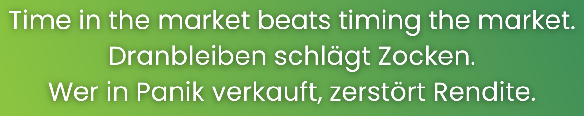 Langfrist investiert bleiben statt Market Timing – time in the market beats timing the market