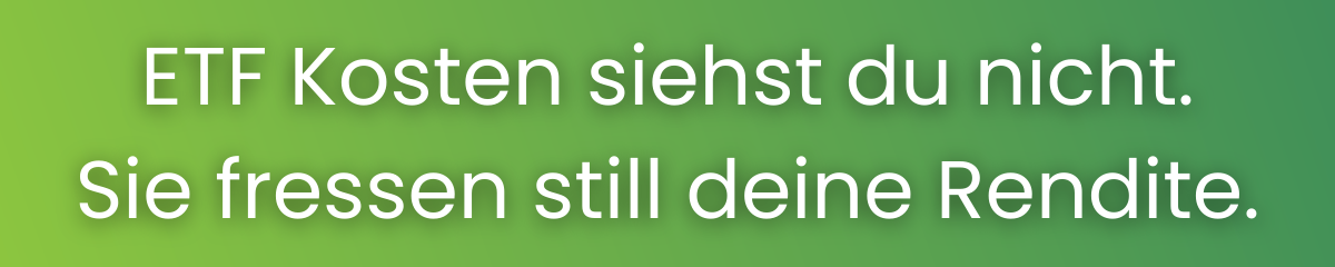 Senkst du ETF Kosten einmal. Steigt deine Rendite jedes Jahr.