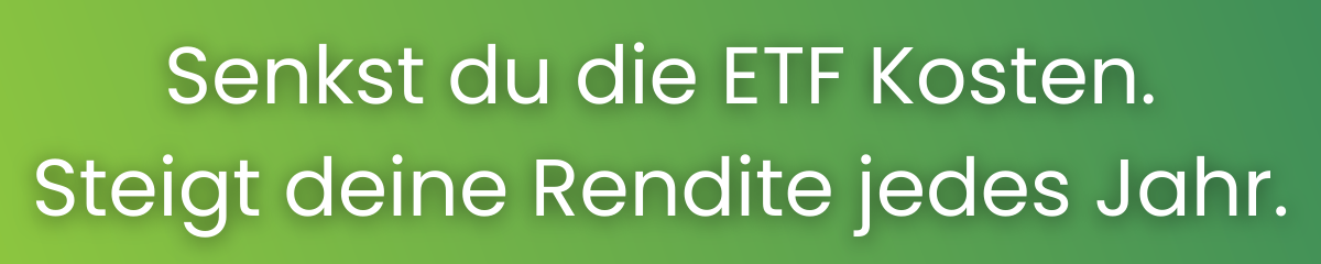 Hinweisgrafik zu ETF Kosten und TER ETF: Senkst du die Kosten, steigt deine Rendite jedes Jahr.